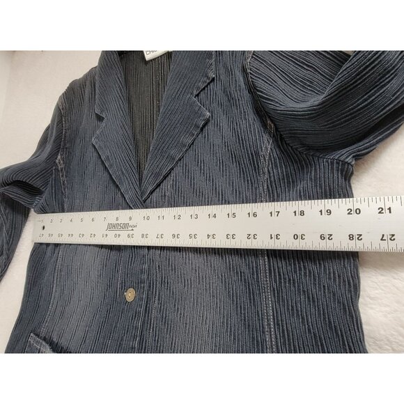 Chico's Womens Textured Gray Blaze Jacket Size 2 Notch Collar Pockets - Picture 6 of 7